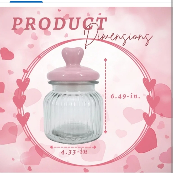 Pink Heart Lid Glass Jar - Picture 6 of 6